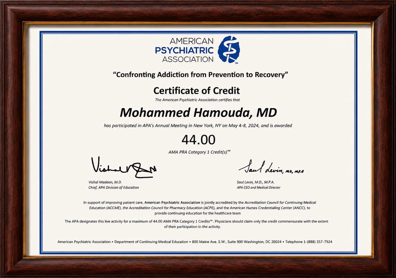 شهادة اعتماد (تعليم طبي مستمر) في مؤتمر: من الوقاية إلى التعافي: مواجهة الإدمان. | Certificate of Credit: Confronting Addiction from Prevention to Recovery.